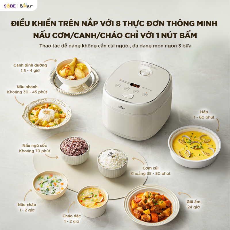 [SALE 20/10] Nồi cơm điện Bear 1.2L RC-5H30O12